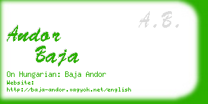 andor baja business card